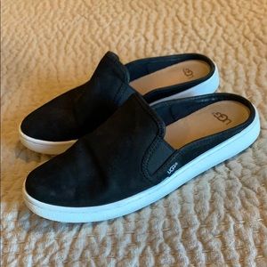 UGG Black Suede/Leather Mules - Size 8.5